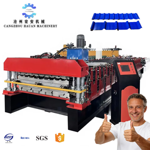 Автоматический станок для производства кровельной черепицы из ПВХ HANAU с имитацией волн, с редуктором и подшипниками, для защиты окружающей среды - Product Image 1