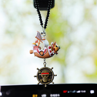 Nouveau Design Anime 1 Pièce Figure Prière Perle Chaîne avec Mille Ensoleillé Aller Joyeux Pirate Bateau pour Avant Pare-Brise Décoration
