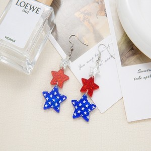Boucles d'oreilles tendance avec étoiles aux couleurs du drapeau américain, ornées de strass, pour le 4 <span class=keywords><strong>juillet</strong></span>, la fête de l'Indépendance, Noël, les fêtes patriotiques, cadeau idéal - Product Image 3