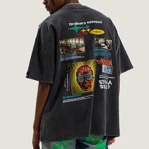 Hip Hop Fitted Custom T-Shirt mit Logo Baumwolle Grafik T-Shirt Übergroßes Design Digitaler Siebdruck T-Shirt für M.