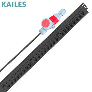 מטען חשמלי בסיסי (PDU) מסדרת KAILES(KLS) K22, 32 אמפר, 3 פאזות, מתח AC 346-415VAC, 24 שקעים ברזילאים + 3 נורות חיווי חשמל מתחלפות, שחור - Product Image 6