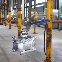 Robinet à bille manuel en acier inoxydable SS316, raccord NPT, joint en PTFE, pression de fonctionnement 1000 PSI, OEM L.Y.C. BT-3AK Max 2"