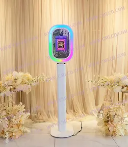 Selfie foto cabine máquina para festa de casamento com controle remoto e telefone App controle dinâmico música dança LED foto cabine