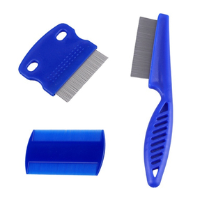 Novo Atacado <span class=keywords><strong>Pet</strong></span> Flea Comb Double Side Piolhos Escova Dog Cat Cabelo Remoção Grooming Tool Set - Product Image 6
