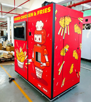 Distributeur automatique de frites commerciales chinoises avec écran tactile 32 pouces, paiement par carte de crédit et monnaie, gestion basée sur le cloud