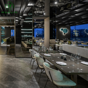 Hualin phong cách hiện đại nhà hàng chất lượng cao thiêu kết Đá Bàn ăn khách sạn Cafe chủ đề nhà hàng bàn ghế - Product Image 1