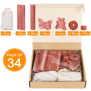 LINDON 34 Pièces Blocs de Cèdre Accessoires <span class=keywords><strong>Copeaux</strong></span> de Bois de Cèdre Aromatique Sachets Parfumés Frais pour Tiroirs et Placards - Product Image 5
