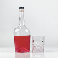 1000ml 500ml Potbelly Long Cou Vodka Whisky Tequila Brandy Rhum Gin Fabricant de bouteilles en verre populaire