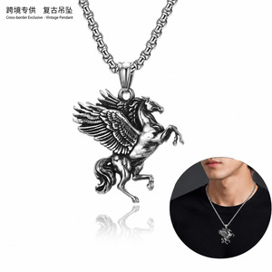 Pendentif Crâne Creux pour Homme, Collier en Acier Inoxydable, Masque Rétro, Bijou Tendance, Chaîne en Alliage de Zinc - Product Image 3