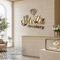 Enseigne en lettres dorées miroir, logo et nom personnalisés découpés au laser pour clinique de beauté et signalétique de réception de studio de soins de la peau