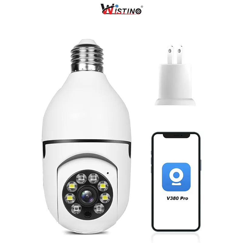 Wistino WiFi 2MP bombilla Cámara GU10 detección movimiento alarma dos vías voz interior bombilla Cámara