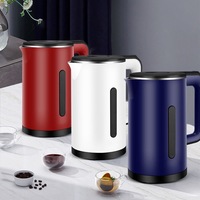 Bouilloire électrique portable de 1,5 L à arrêt automatique, en plastique, à LED longue durée, à ébullition rapide, base rotative à 360 degrés, pour la maison