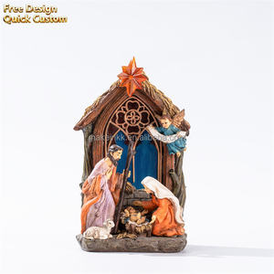 Juego <span class=keywords><strong>de</strong></span> Natividad Navideña Premium con Establo y Figuras, Decoración Religiosa para el Hogar, Juego <span class=keywords><strong>de</strong></span> Natividad <span class=keywords><strong>de</strong></span> Resina con Establo - Product Image 2