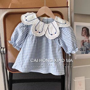 Tongxingyuan Girls Plaid Shirt Cotton Oxford Breathable Spring Autumn Set - Product Image 2