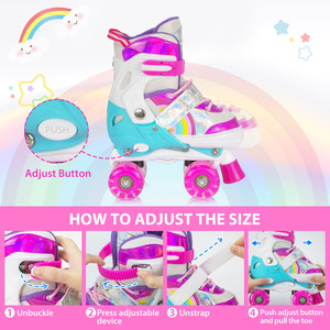 Patins à roulettes quad à quatre roues <span class=keywords><strong>pas</strong></span> chers pour enfants, chaussures de patinage en ligne pour garçons et filles - Product Image 3