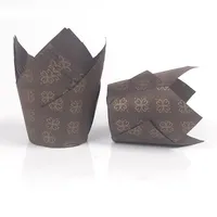 50 moules à muffins en papier en forme de tulipe, résistants à l'huile, pour la cuisson et la décoration de cupcakes, boîtes à muffins, étuis à muffins