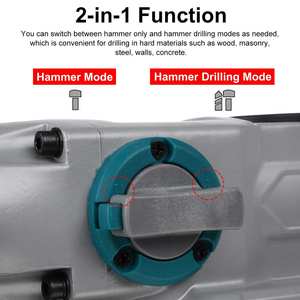 Drillpro 2-IN-1 Rechargeable Brushless Cordless Rotary Hammer Impact <b>Drill</b> Power Tool for 18V MT Battery 4200RPM Impact <b>Drill</b> - Product Image 1