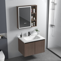 Nouvel espace moderne en alliage d'aluminium utilisé armoires de vanité de salle de bain miroirs de vanité lavabos de salle de bain bassin en céramique avec armoire de salle de bain