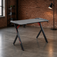 Meilleur prix, table d'ordinateur en bois et métal en forme de L, bureau de jeu personnalisable noir avec LED et fonctions extensibles, utilisation domestique