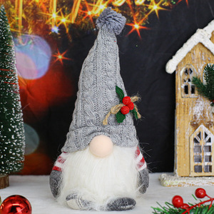 Adorno Navideño de Gnomo Luminoso con Gorro de Punto, Decoración de Rodolfo, Regalo Navideño de Lujo - Product Image 2