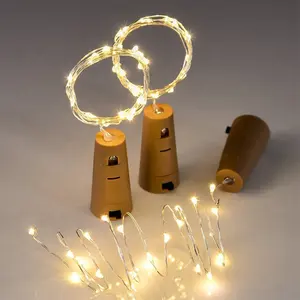 Fio de rolha de garrafa de vinho operado a bateria 20led mini fio de cobre luz de rolha para decoração de casa