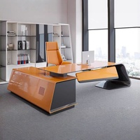 Mobilier de bureau de luxe bureau de direction en forme de L haut de gamme moderne PDG patron bureau de direction Table d'ordinateur