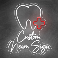 Enseigne néon LED personnalisable pour dentiste, motif dent et brosse à dents, pour décoration murale de réception de clinique dentaire et de cabinet dentaire