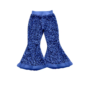 Wholesale Toddler Baby Girls Full Length Casual Colorful <b>Sequin</b> Flare <b>Pants</b> Kids Fashionable Trousers - Product Image 3