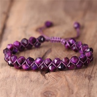 Bracelets tressés faits à la main en pierre naturelle 6mm, œil de tigre perlé, Bracelet en macramé Boho, bijoux d'amoureux d'amitié de Yoga, livraison directe