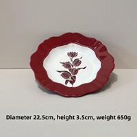 Ensemble de vaisselle rouge tulipe classique de conception durable haut de gamme pour la maison moderne pour un usage domestique et comme cadeaux