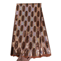 Tissu Organza Africain Brodé Multicolore à Paillettes Solubles dans l'Eau, en Polyester/Coton Lourd, Dentelle Occultante Tendance