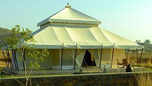 Indian Exporter's Customized Romantic Style White Mughal <b>Tent</b> Design Big Size Canvas Decorations <b>for</b> Weddings Parties New - Product Image 4