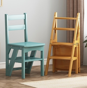 Đa chức năng gấp thang Phân sáng tạo cầu thang phân <span class=keywords><strong>4</strong></span> lớp tre gấp bước Phân bốn bước Thang ghế - Product Image 1