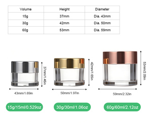 Envase Cosmético Portátil de Tamaño Compacto 15/30/60g, Cuerpo Transparente de PS, Acabados Personalizables de Lujo, Reciclable, para Cosméticos de Marca - Product Image 6