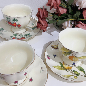 Ensemble de tasses à café en porcelaine de style japonais avec soucoupe et couvercle, motif fraise, Phnom Penh, pour bar français, café, marque PLD, cadeaux de café - Product Image 5