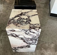 Marmorsockel Calacatta Viola Marmor quadratischer Würfel für Sofa Beistell tisch