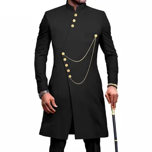 1522 hommes africains abaya ensembles 28 couleurs pur coton blouse dashiki chemise et pantalons costumes d'homme 2 pièces vêtements islamiques