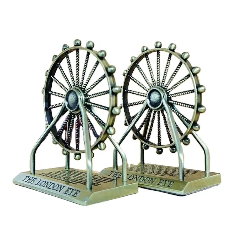 Beeldjes Souvenir Verjaardagscadeau Metalen Beeldje Het Londense Reuzenrad Ornament Engeland Gebouw Model Home Desk Decoratie