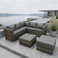 Ensemble de canapés d'extérieur modernes en osier, résistant aux intempéries, en rotin, pour jardins, parcs, patios, cours, hôtels et villas