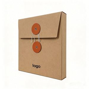 Caja de Cartón Kraft Personalizable Directo de Fábrica con Cierre de Cuerda, Ecológica, Ideal para Empaque de Documentos y Regalos - Product Image 1