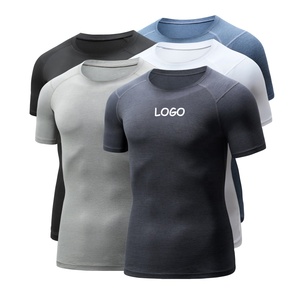 Camisetas deportivas con Logo personalizado para hombre, camisas 90% de poliéster y 10% de LICRA para gimnasio, elastán, atléticas, tiburones - Product Image 3