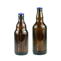 Bouteilles de bière en verre ambré de haute qualité avec bouchon et impression sérigraphique 350ml/530ml/750ml pour l'eau/les jus/les boissons
