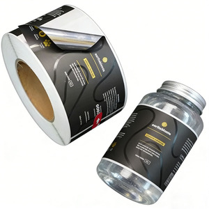 Fabrication d'autocollants adhésifs transparents imprimables, imperméables, personnalisés avec logo, en PVC/PET, pour emballages de bouteilles, de haute qualité - Product Image 4