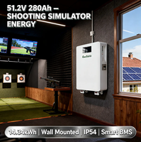 Baterai Lithium 51.2V 48V 280Ah 14kWh untuk Sistem Tenaga Surya Off Grid, Terpasang di Dinding dengan Roda
