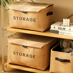 Caja de Almacenamiento de Yute Cotton Way, Rectangular, Reforzada, con Logotipo, Organizador de Ropa para Armario, Cesta de Almacenamiento Multifuncional - Product Image 1