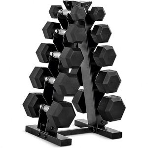 Venta Directa de Fábrica: Juego de Mancuernas Hexagonales con Soporte, 10kg, 20kg, 30kg, Mancuernas Hexagonales de Goma - Product Image 1