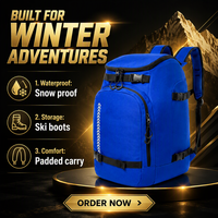 Sac à dos imperméable pour chaussures de ski, grande capacité, sac de rangement pour casque, sac de voyage unisexe pour les sports d'hiver