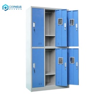 Casier métallique à 6 portes pour personnel, vestiaire, armoire métallique avec poignée