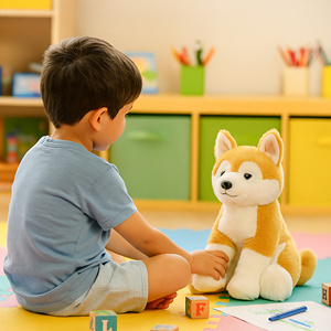 Peluche Kawaii <span class=keywords><strong>Akita</strong></span>, jouet en peluche doux Shiba Inu, coussin animal moelleux pour cadeau d'anniversaire - Product Image 5