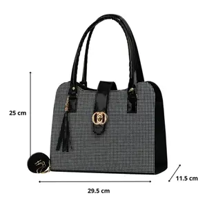 Bolso Tote Fana Isadora Cuadri 2 para Mujer, Cierre Abierto, Dos Asas, Patrón Geométrico, Uso en la Playa, Microfibra, Cuero Sintético - Product Image 4
